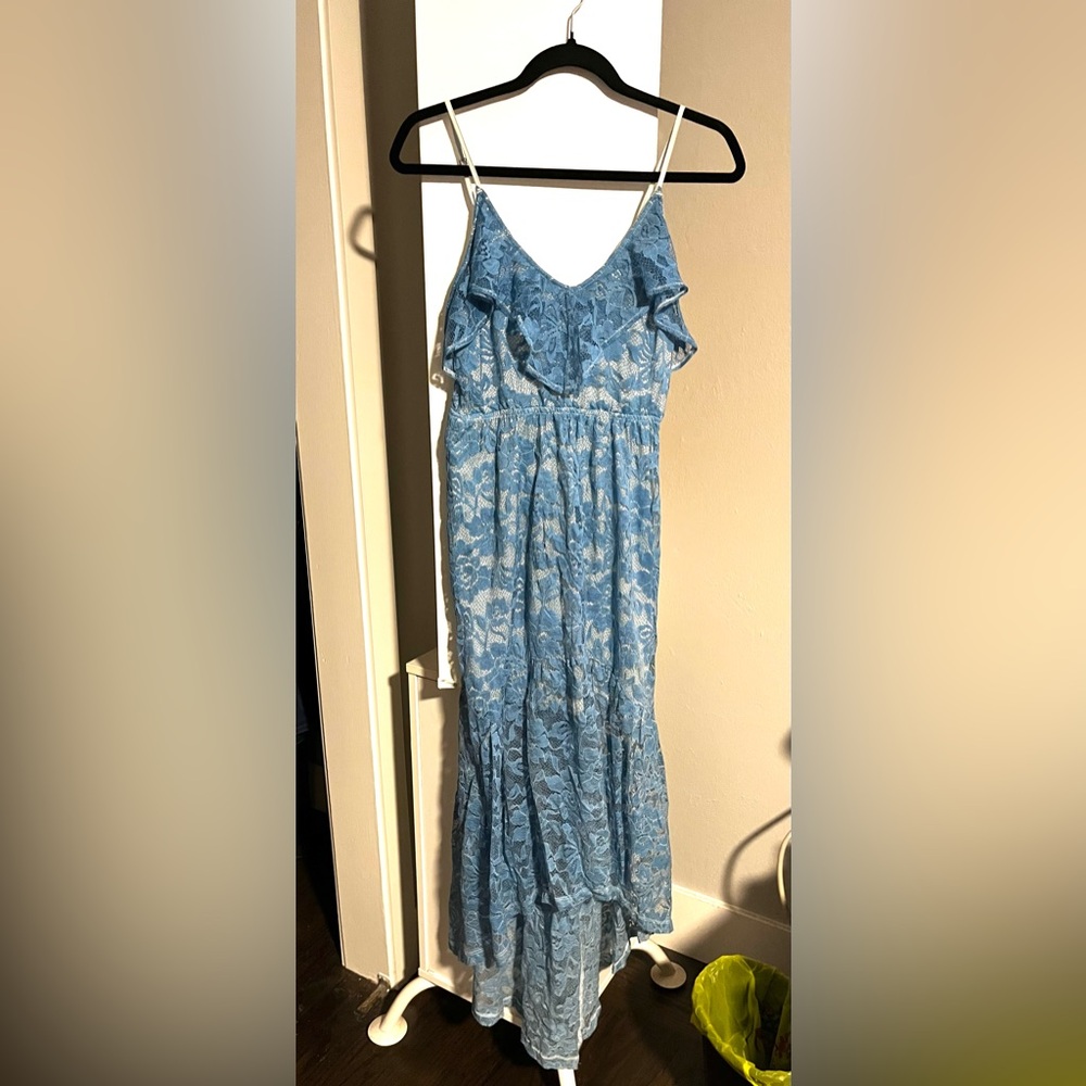 Express lace sun dress high low in XS
